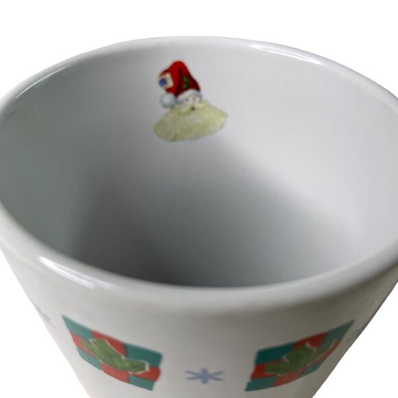3 Christmas Cocoa Mug Coffee Tea Tall Cup Vintage Santa Image u - Picture 5 of 10